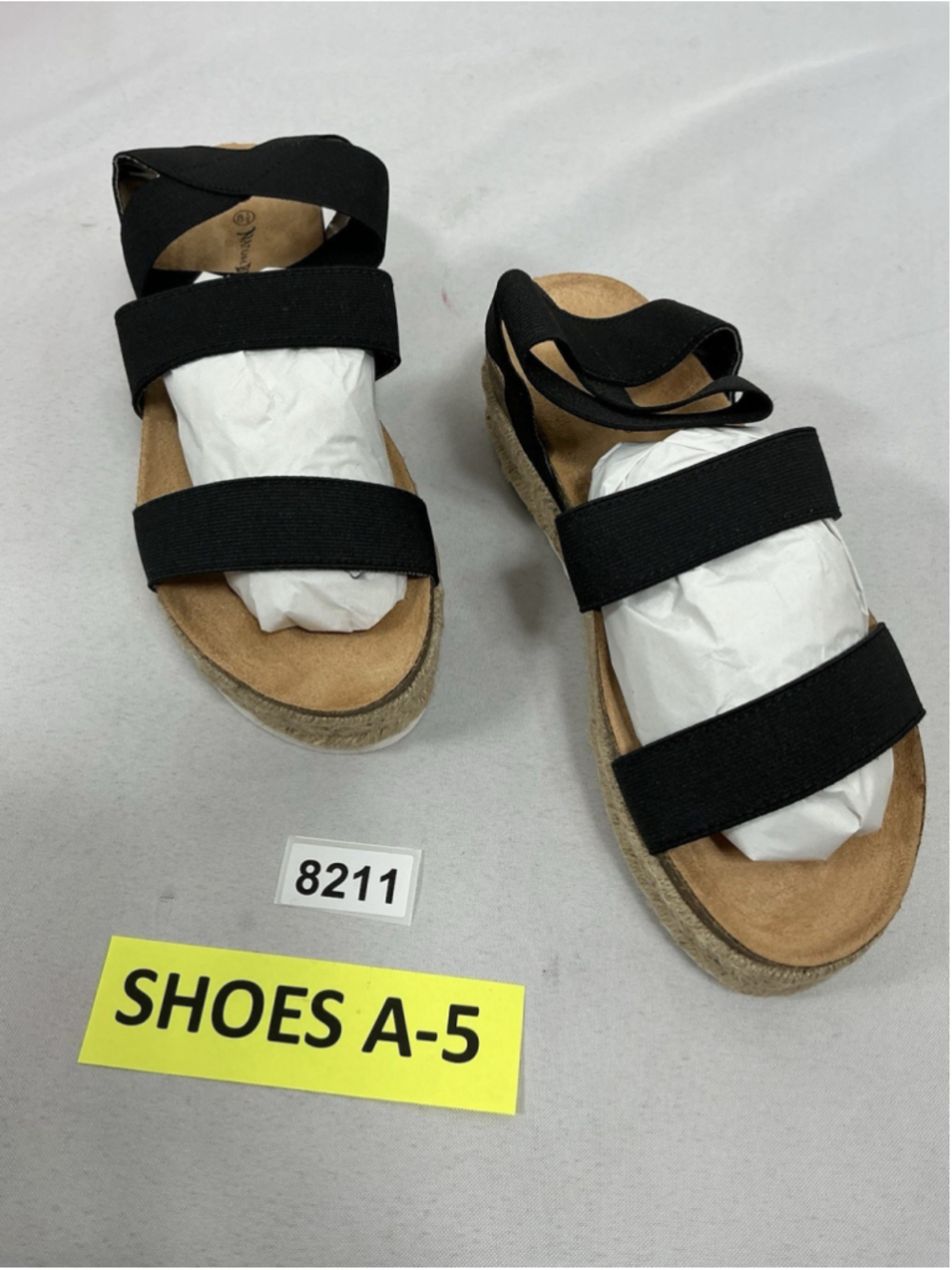 Womans New Nature Breeze Kacie Strappy Espadrille Wedge Sandals Size 8.5 Black